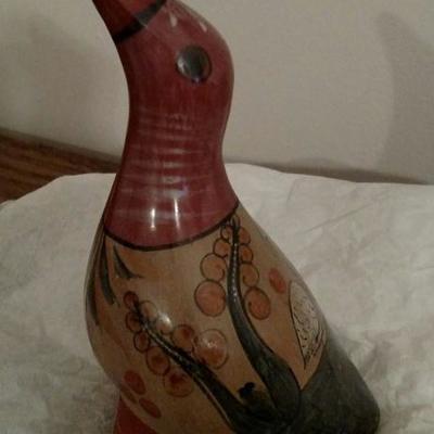 Set of Hand Painted Pottery Ducks