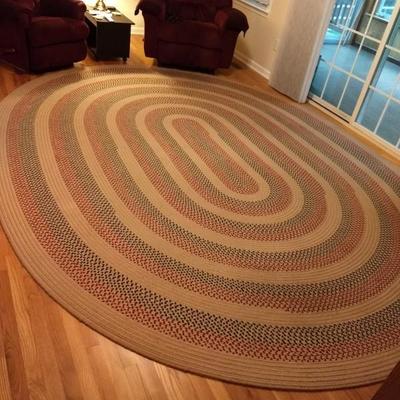  Large Oval Reversible Rope Area Rug Approximately 14' x 10.5'