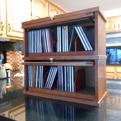 Two Tier Hand Crafted CD or Recipe Cabinet in the Fashion of Barrister Case