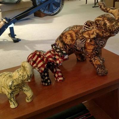 Set of Three Porcelain Elephants (See all Pictures)