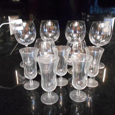 Box Lot of Clear Glass Bowls and Drinking Glasses