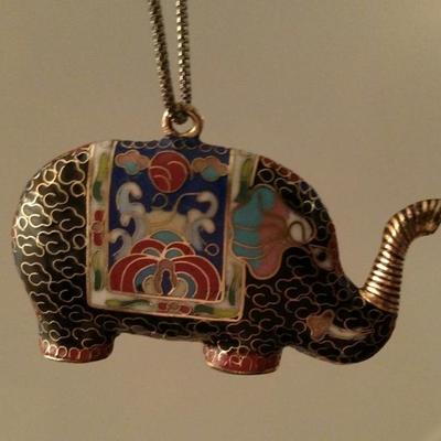Cloisonne Elephant Pendant