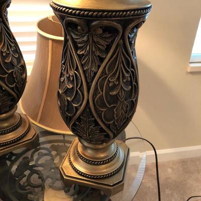 Ornate Table lamps pair