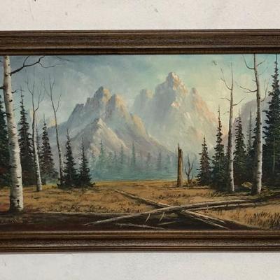 original Burton Farrar western landscape oil painting