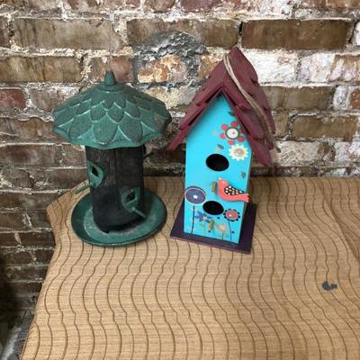 Folk Art Small  Bird Houses pair