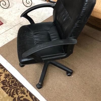 Black Leather High Back Office Chair