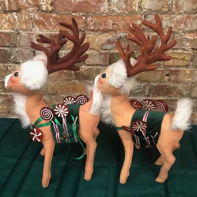 Annalee Dolls Christmas Deer pair