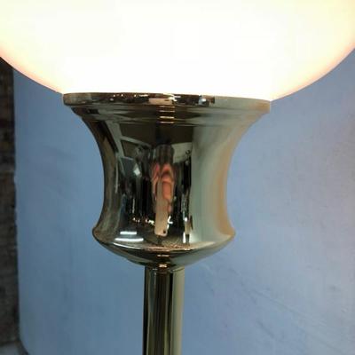 Contemporary Brass Torchiere Floor Lamp