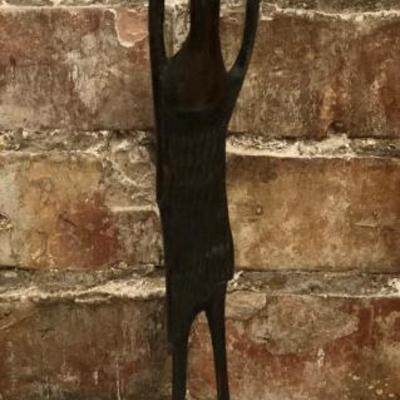vintage African Bronze Primitive Statue