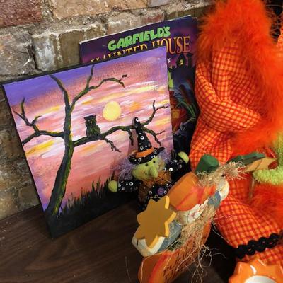 Halloween decor lot Orange Witch