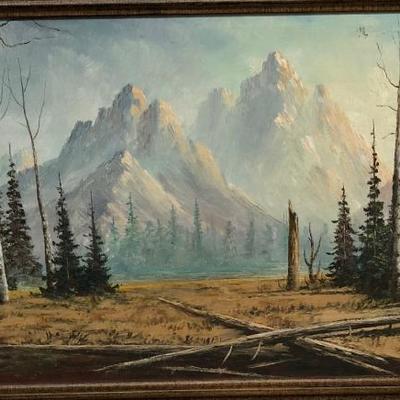 original Burton Farrar western landscape oil painting