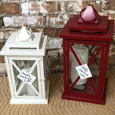 antique style Electric Candle Lanterns w Remote Control pair