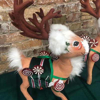 Annalee Dolls Christmas Deer pair