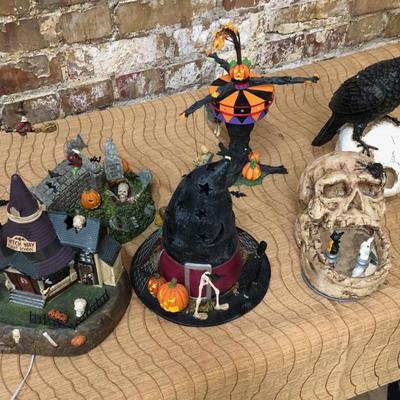 Halloween decor Resin Houses & Figures lot