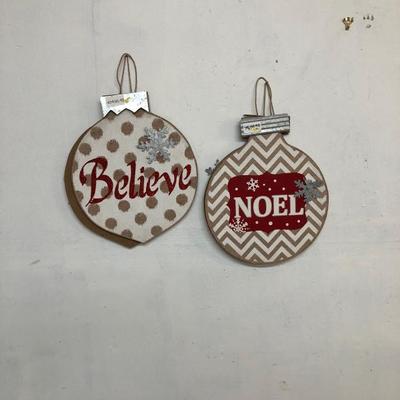 Handcrafted Christmas Wall Hangins pair