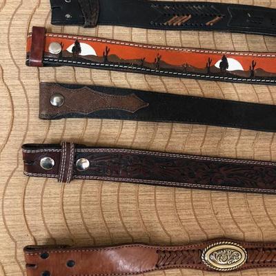 vintage Western Wear Leather Men's Belts Size 34