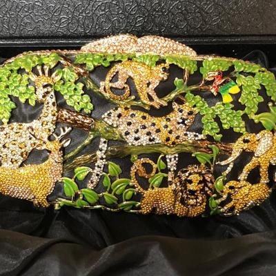 Ornate Bejeweled Ladies Evening Wear Clutch Purse