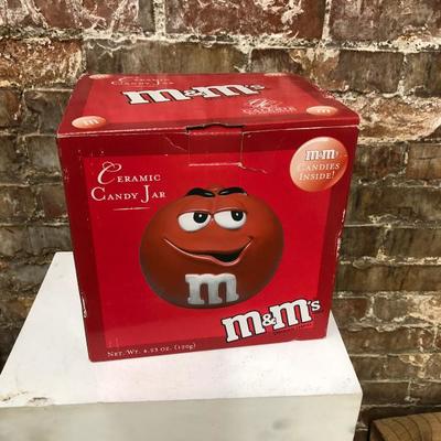 M & M Ceramic Candy Jar new