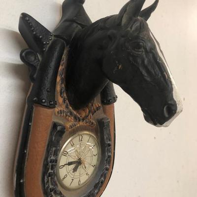 Hand Crafted Ceramic Figural Horse Wall Clock