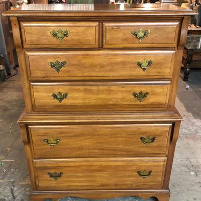 Colonial style maple chest of drawers