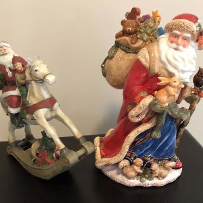 Christmas Figurines Santa & Rocking Horse