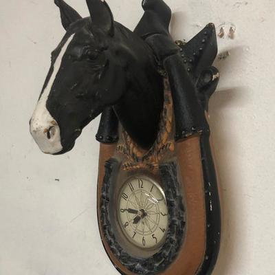 Hand Crafted Ceramic Figural Horse Wall Clock