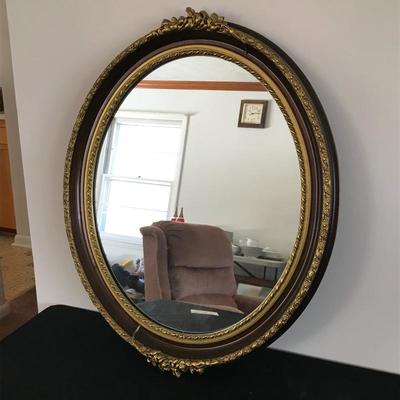 Lot 35 - Gold Oval Mirror 