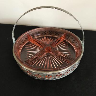 Lot 98 - Colored Glass Juicer and Candy Dish