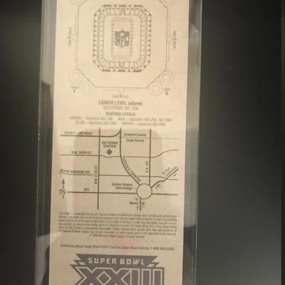 Slabbed Super Bowl XXIII FULL Stadium Ticket (Item 295)