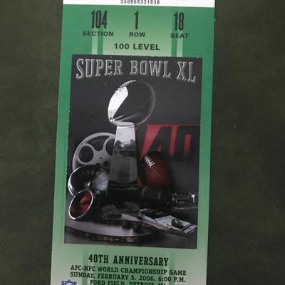 Super Bowl XL (40) Stadium Ticket (Item 185)