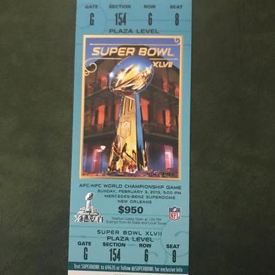 Super Bowl XLVII FULL Stadium Ticket (Item 193)