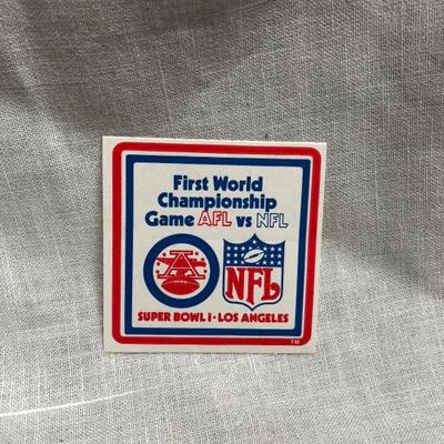 Super Bowl I First World Championship AFL vs NFL Sticker (Item 317)