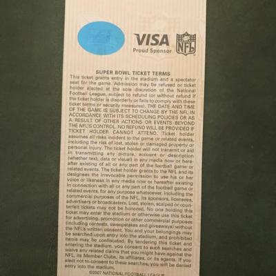 Super Bowl XLI Stadium Ticket (Item 187)