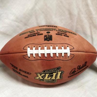 Giants vs Patriots Super Bowl XLII Wilson NFL Football (Item 346)