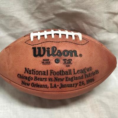Bears vs Patriots Super Bowl XX Official Wilson Football ( item 357)