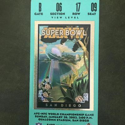 Super Bowl XXXVII Stadium Ticket (Item 182)