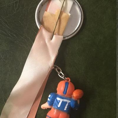 Super Bowl XII Denver Broncos Pin, Ribbons, & Charm (Item 291)