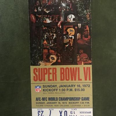Super Bowl VI Stadium Ticket (Item 145)