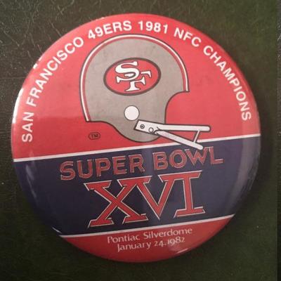 Super Bowl XVI 49ers Collectible Button (Item 292)