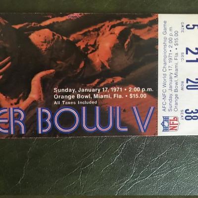 Super Bowl V Stadium Ticket (Item 144)
