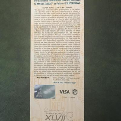 Super Bowl XLVII FULL Stadium Ticket (Item 193)