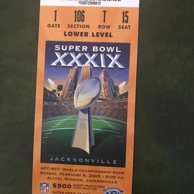 Super Bowl XXXIX Stadium Ticket (Item 184)