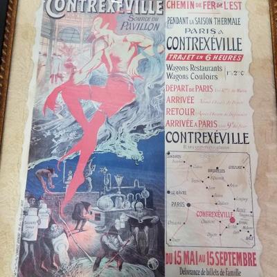 Vintage railroad ad contrexeville by manuel orazi