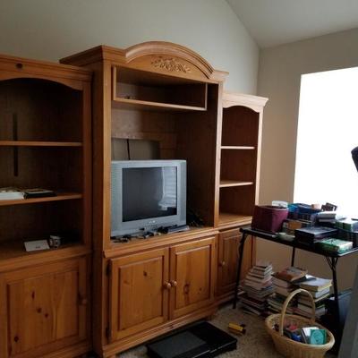 Large solid wood entertainment center