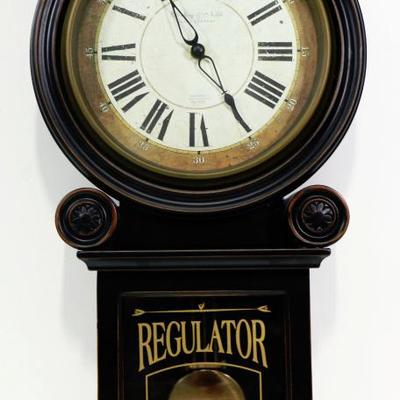 Vintage REGULATOR Wall CLOCK - Quartz with Pendulum