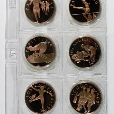 Vintage Olympic Bronze Medallions - Lot of 10 - Lot 1