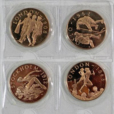 Vintage Olympic Bronze Medallions - Set of 10 - Lot 2