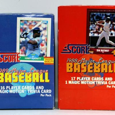 1988 + 1989 Score Major League Baseball Cards - 2 Packs Complete