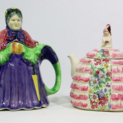 2 Vintage English Tea Pots - Saddler + N.&C. England