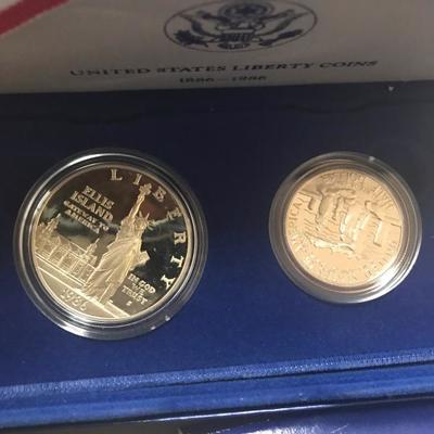 1986 Liberty Silver and Half dollar US Mint Proof Set (Item #853)